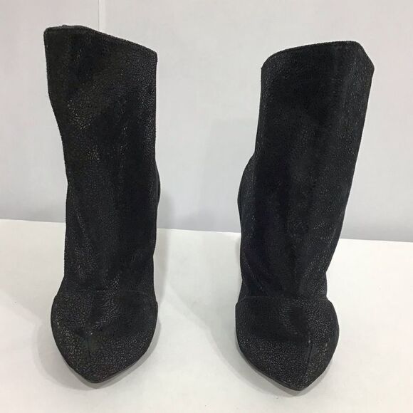 Irregular Choice Black Leather Anna Bell Trolley Chunky Heel Platform Ankle Boot - Picture 2 of 16